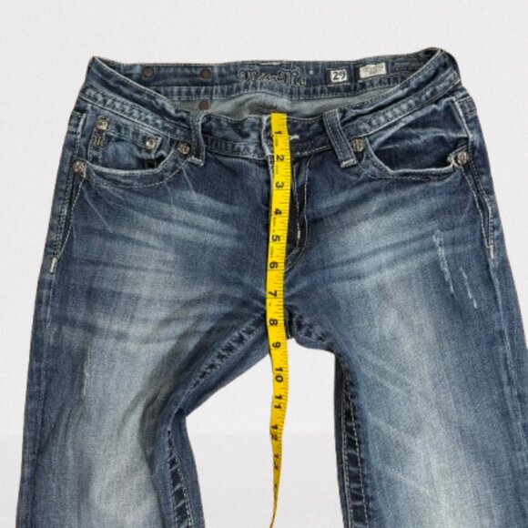 Miss Me Embellished Medium Wash Boot Cut Jeans Size 29 - Picture 9 of 11